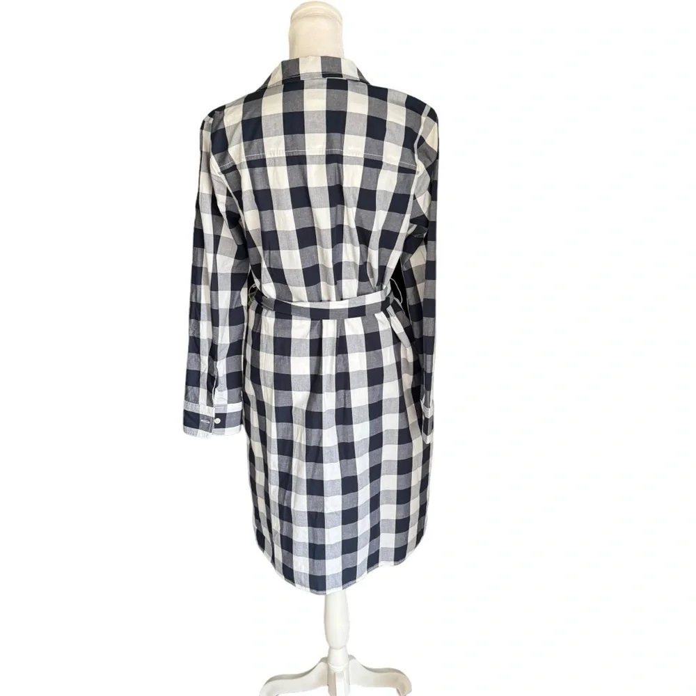 J. Crew - NWOT Gingham Belted Long Sleeve Shirt Dress Sz 4